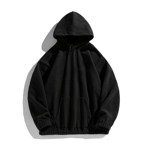 Unisex Oversize Fleece-Hoodie mit elastischem Saum und aufgesetzter Kängurutasche Nord Taschen