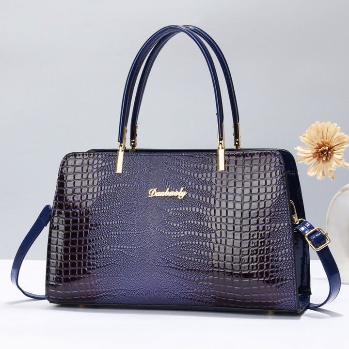 Damen elegante Handtasche mit Krokodilleder-Optik und abnehmbaren Tragegurt Nord Taschen