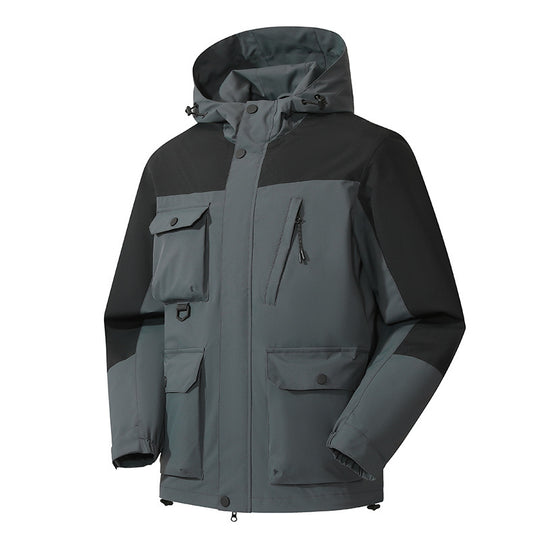 Herren technische Outdoorparka mit Kapuze, wasserabweisender Shell und Mehrfachtaschen Nord Taschen
