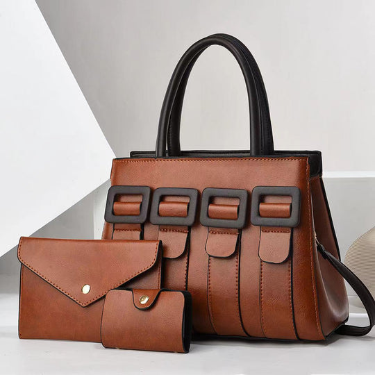 Damen elegante Handtasche mit strukturierten Akzenten und abnehmbarer Clutch Nord Taschen