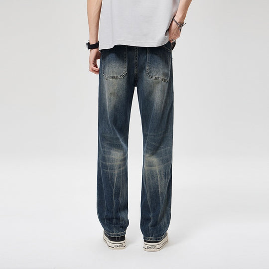 Herren Weite Baggy-Jeans im Vintage‑Wash mit Knie‑Detail Nord Taschen