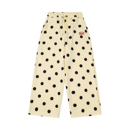Damen Weite Culotte-Sweathose mit elastischem Komfortbund und Polka-Dot-Print Nord Taschen
