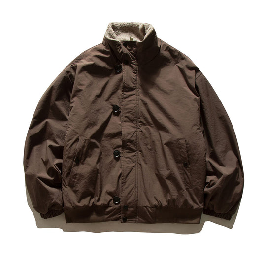 Herren Kurz geschnittene Thermo‑Blousonjacke mit hochgeschlossenem Sherpa‑Kragen Nord Taschen