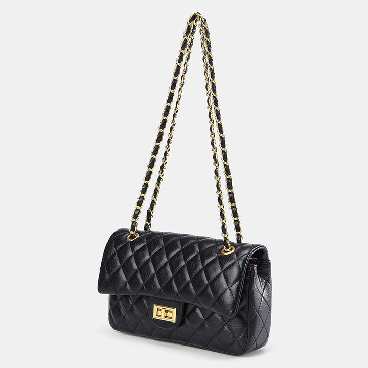 Damen Umhängetasche mit luxuriösem Kettenriemen und klassischer Steppung Nord Taschen