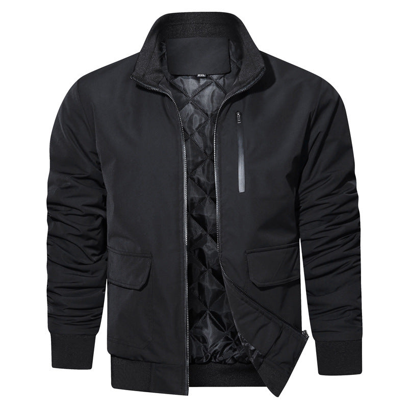 Herren leichter Utility-Bomberjacke mit geripptem Bund, Reißverschluss-Brusttasche und Pattentaschen Nord Taschen