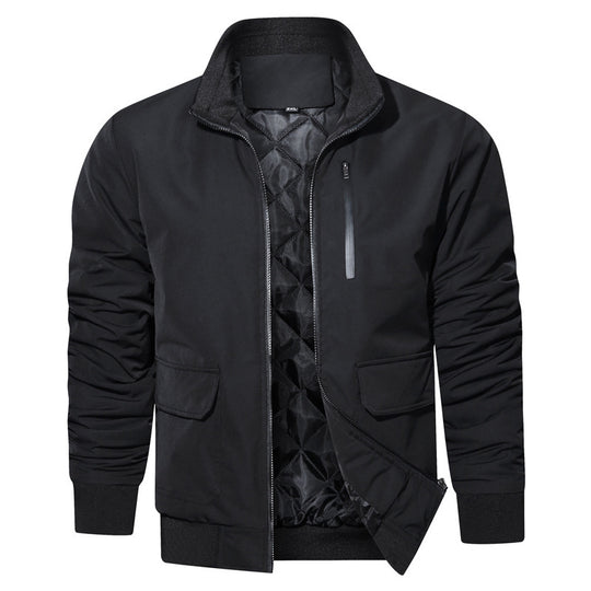 Herren leichter Utility-Bomberjacke mit geripptem Bund, Reißverschluss-Brusttasche und Pattentaschen Nord Taschen