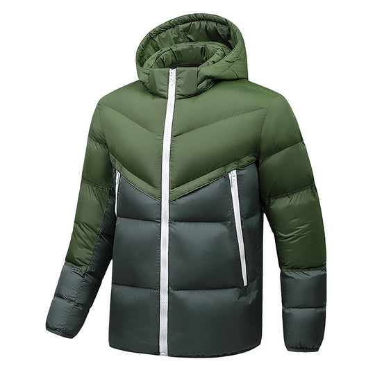 Herren Leichte Daunenoptik-Steppjacke mit Kapuze, winddichter Thermoisolierung und vertikalen Reißverschlusstaschen Nord Taschen