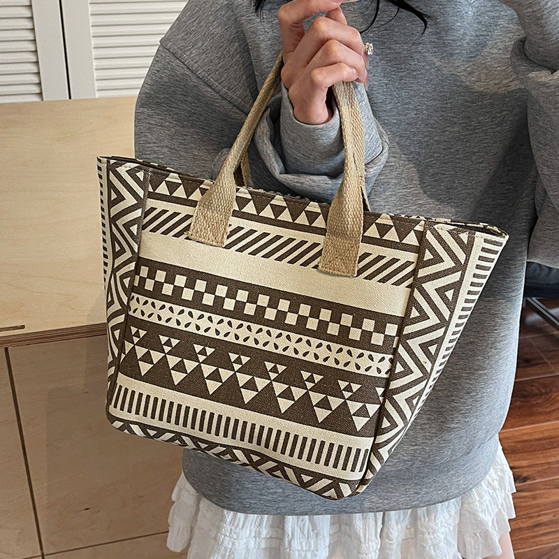 Damen Freizeit-Shopper-Tasche mit geometrischem Muster Nord Taschen