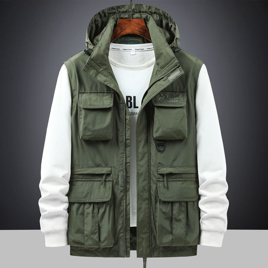 Herren Utility-Parka mit Multifach-Taschen, Kapuze und D-Ring Nord Taschen