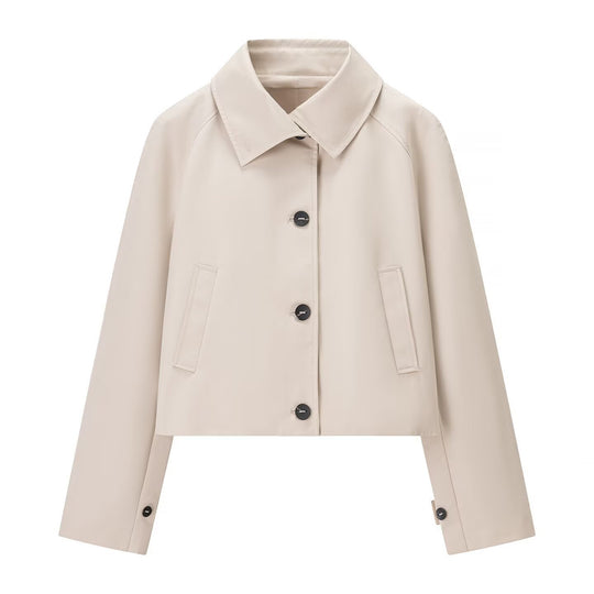 Damen Kurzjacke im Trenchstil mit kastiger Boxy‑Silhouette und Raglanärmeln Nord Taschen