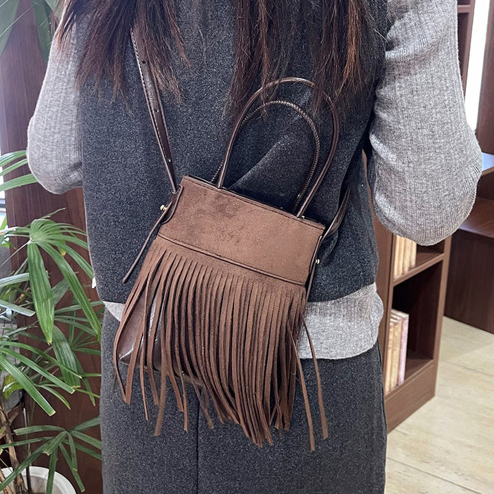 Damen Beuteltasche mit Fransen Nord Taschen