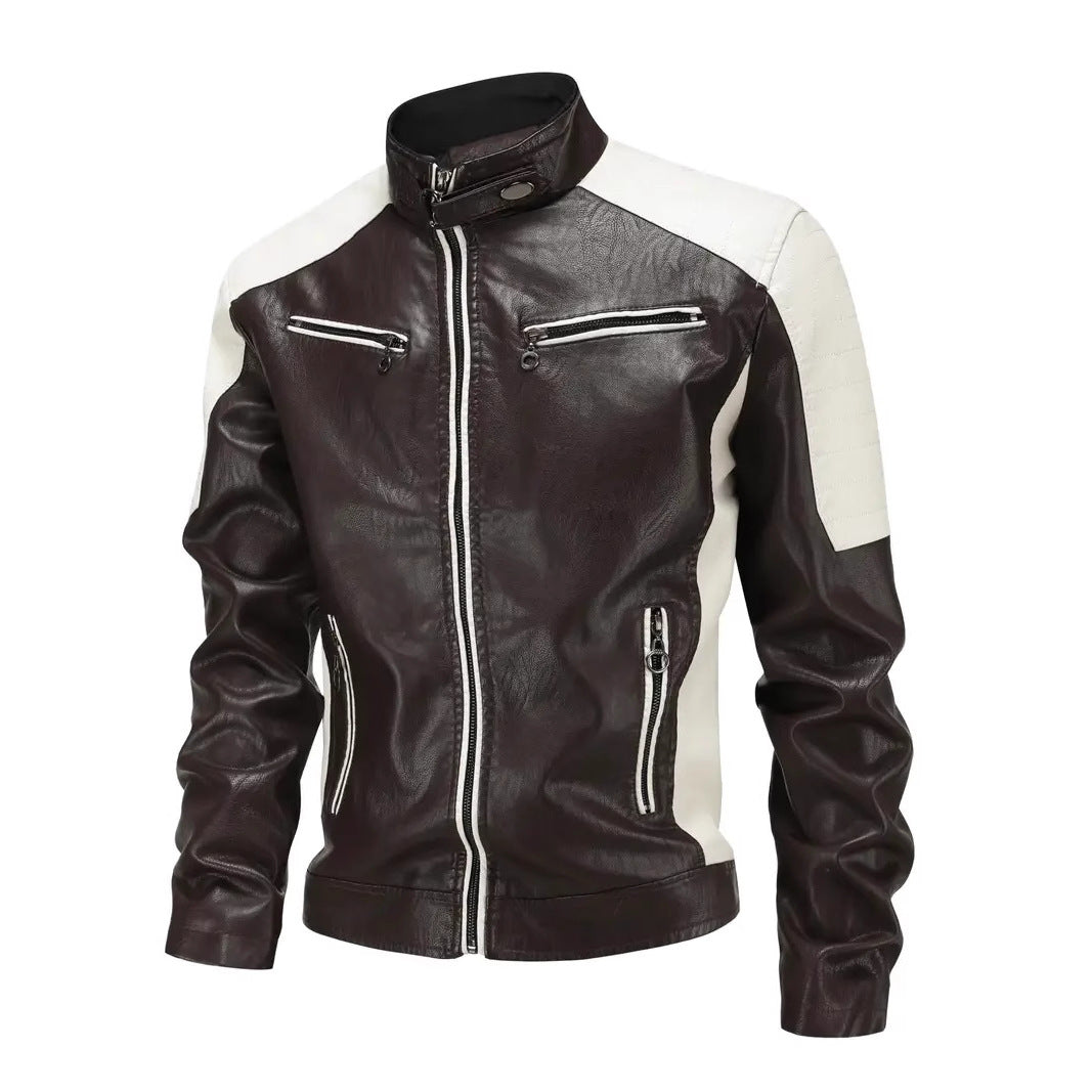 Herren Sportliche Kunstlederjacke mit Reißverschluss Nord Taschen