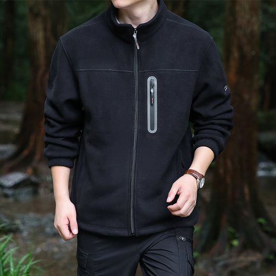 Herren Atmungsaktive Microfleecejacke mit wasserabweisender Brustreißverschluss-Leiste und Stehkragen Nord Taschen