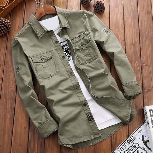 Herren Longline Canvas-Overshirt im Utility-Stil mit Brustpattentaschen Nord Taschen