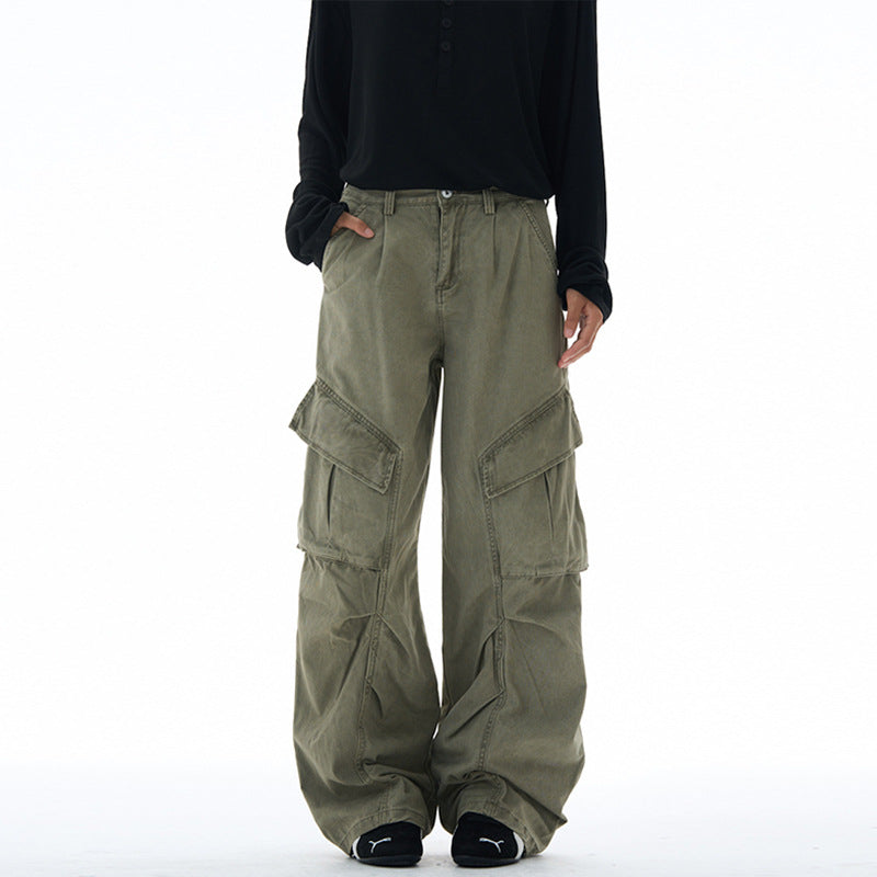 Damen weite Cargohose mit tiefem Schritt und aufgesetzten Taschen Nord Taschen