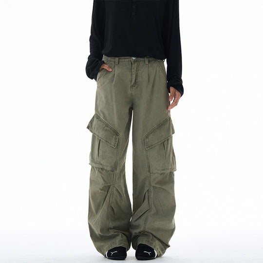 Damen weite Cargohose mit tiefem Schritt und aufgesetzten Taschen Nord Taschen