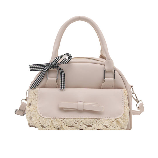 Damen Mini-Handtasche mit verspieltem Schleifenakzent und floralen Details Nord Taschen
