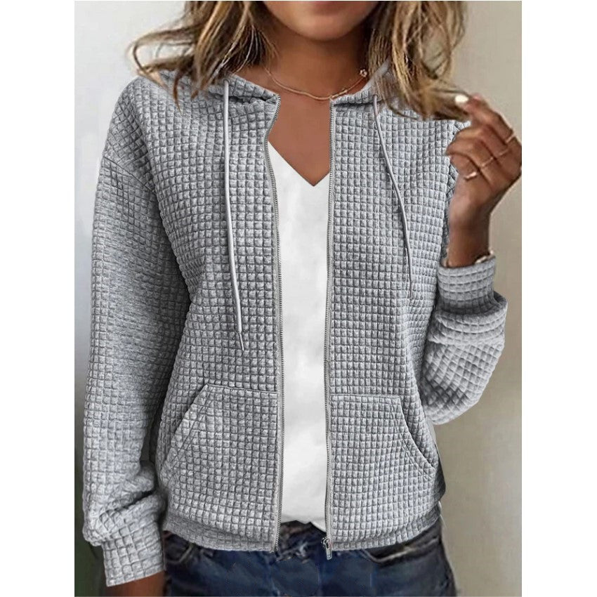Damen Fleecejacke mit Strukturiertem Waffelmuster