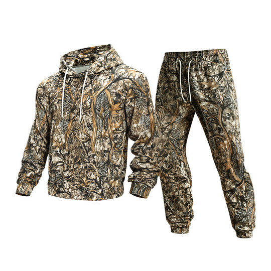 Herren Camouflage-Lounge-Set aus weichem Baumwollmix mit Kapuzenpullover & konischer Jogginghose Nord Taschen