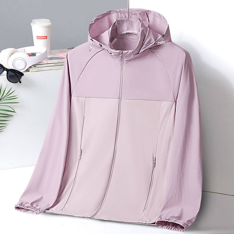 Damen Ultraleichte UV‑Schutz Windjacke mit Kapuze und Belüftungsperforation Nord Taschen
