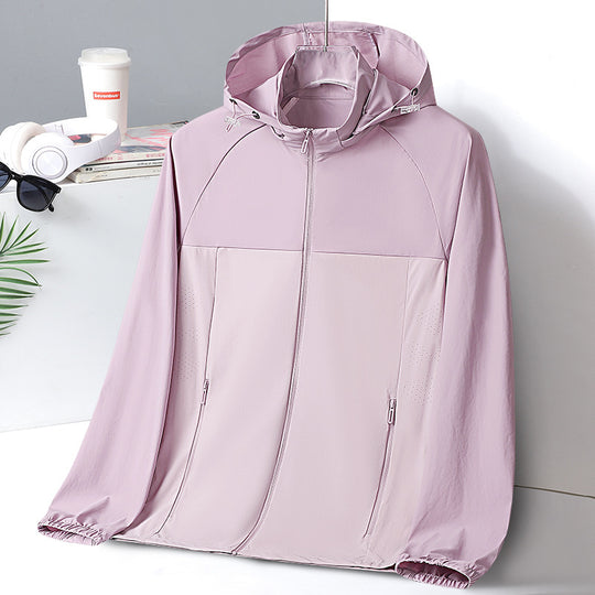Damen Ultraleichte UV‑Schutz Windjacke mit Kapuze und Belüftungsperforation Nord Taschen