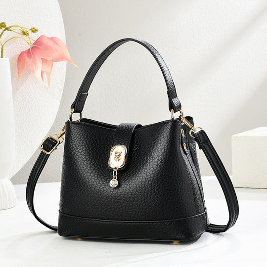 Damen elegante Handtasche mit goldenen Akzenten und abnehmbarem Schulterriemen Nord Taschen