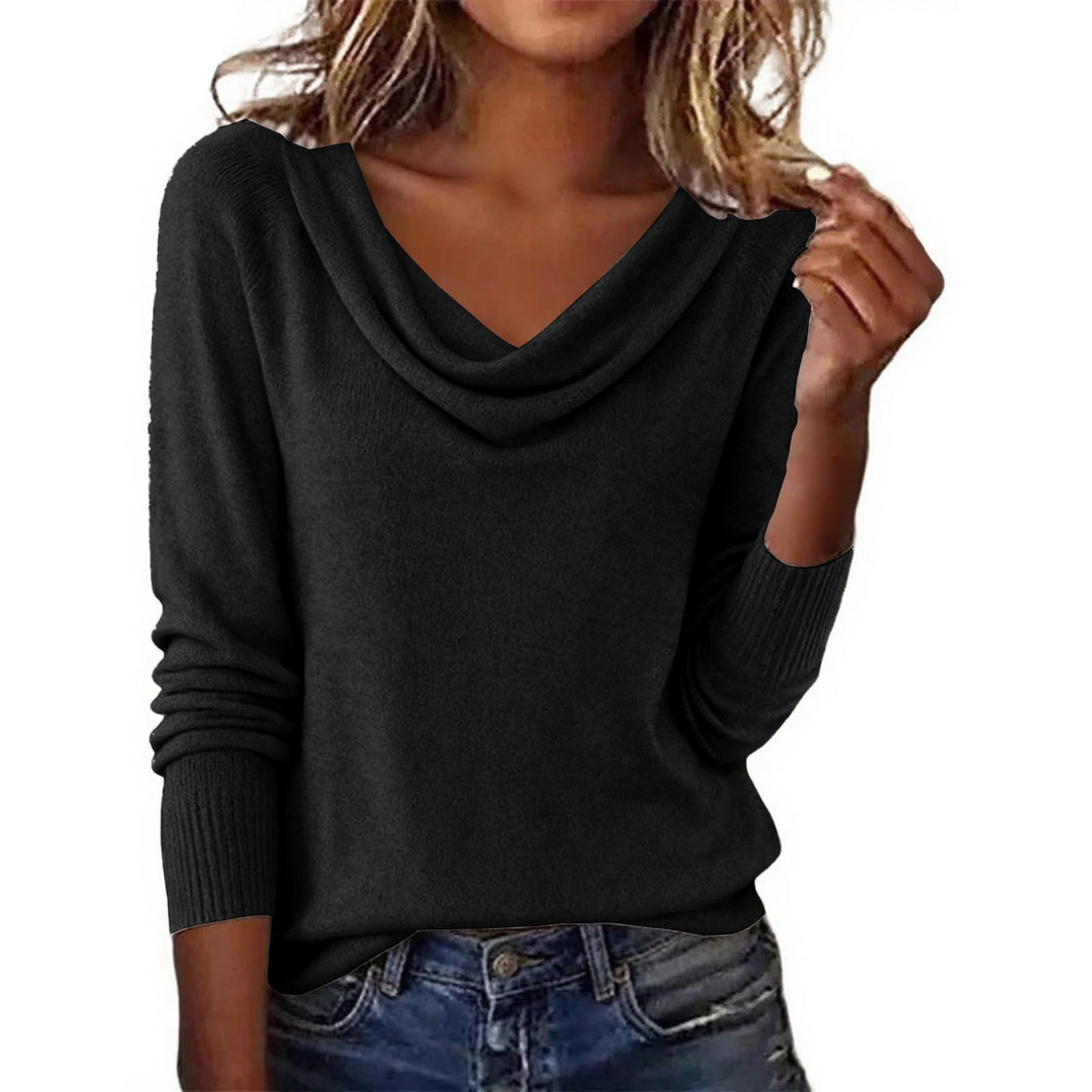Damen Elegantes Cowlneck Pullover Nord Taschen
