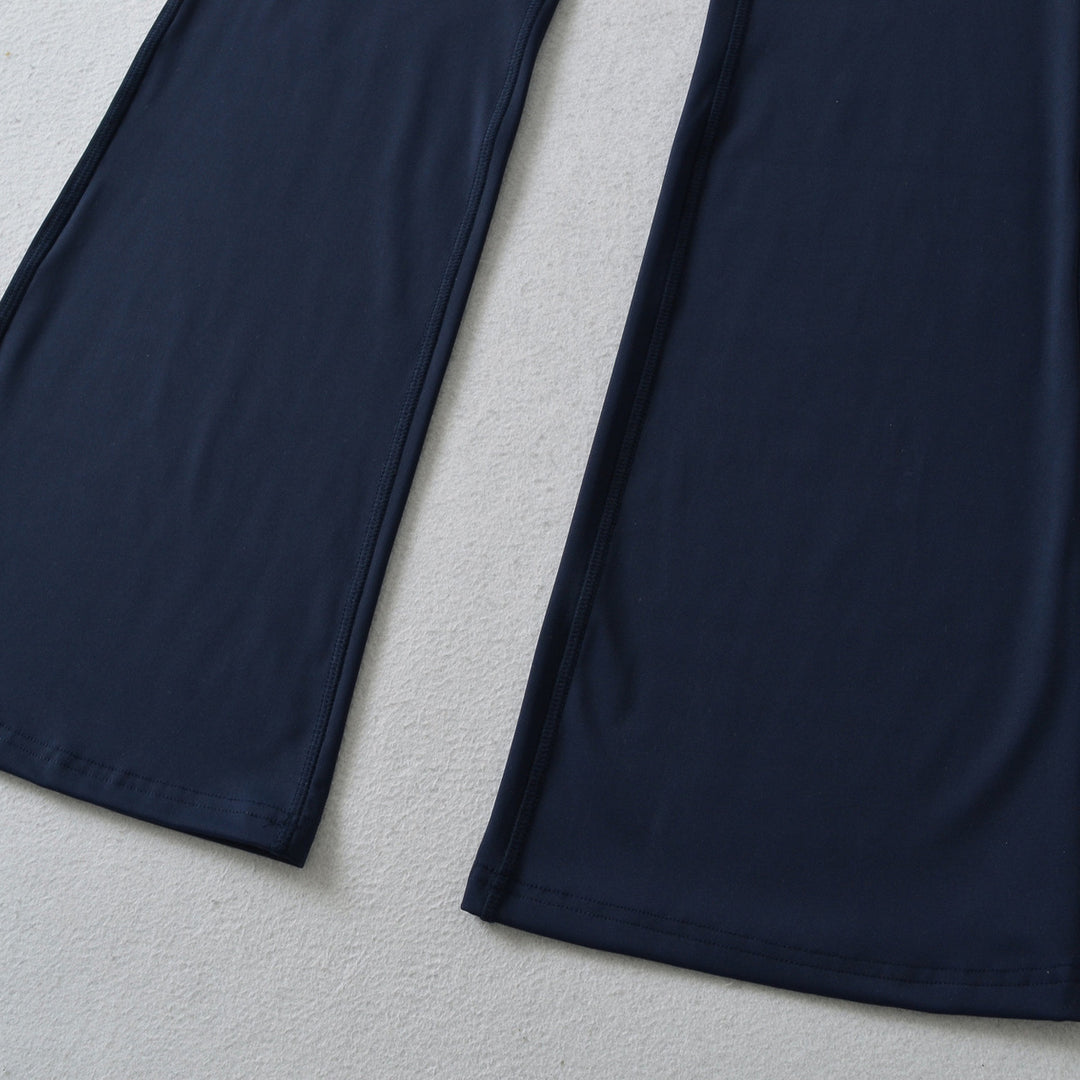 Damen Hochtaillierte ausgestellte Yoga‑Hose mit Formbund Nord Taschen
