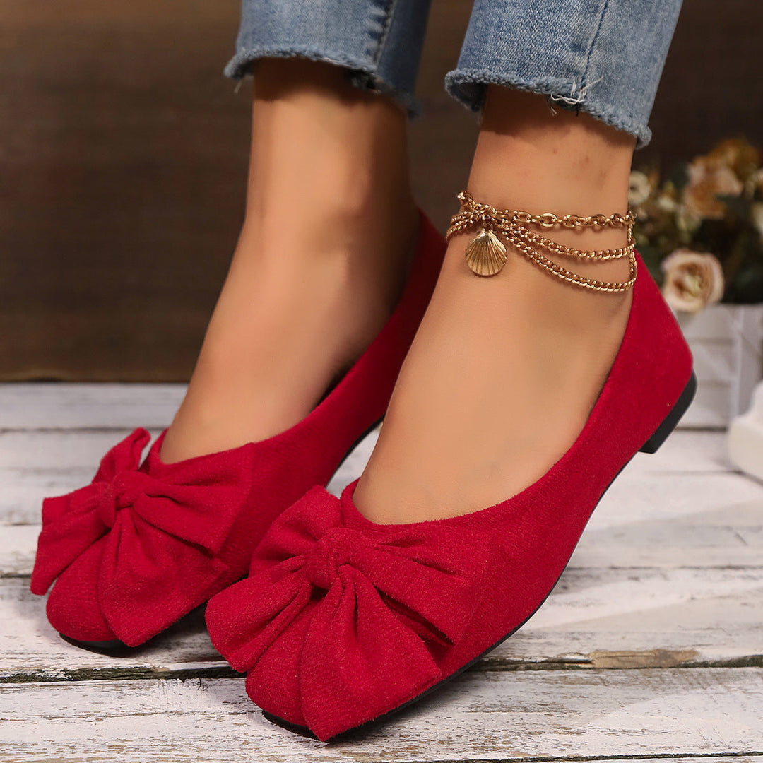 Damen Ballerina-Schuhe mit dekorativer Schleifenapplikation und bequemer Innenpolsterung Nord Taschen