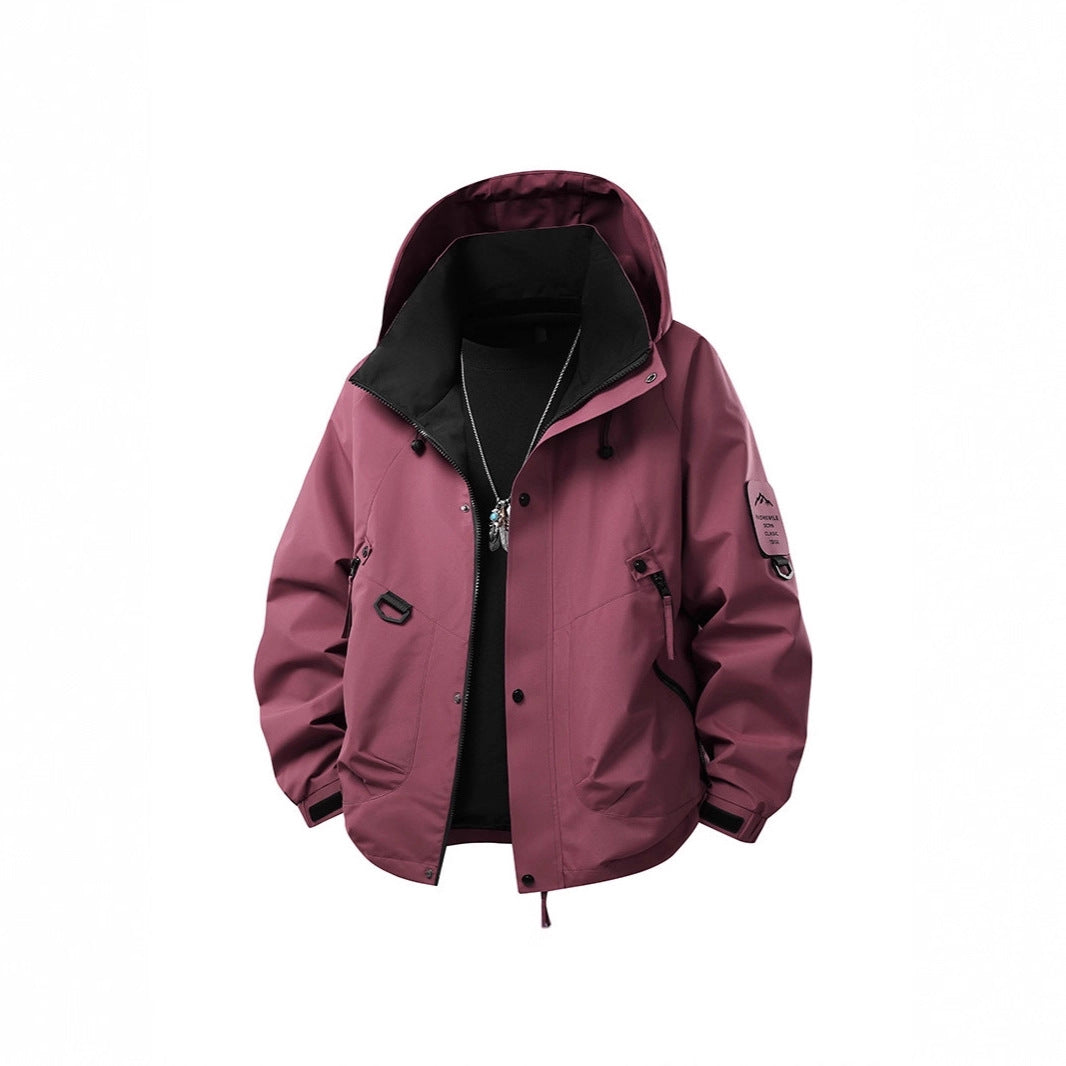 Herren Wasserabweisende Kapuzen‑Utility‑Jacke mit Multitaschen, Kordelzug und Reißverschluss Nord Taschen