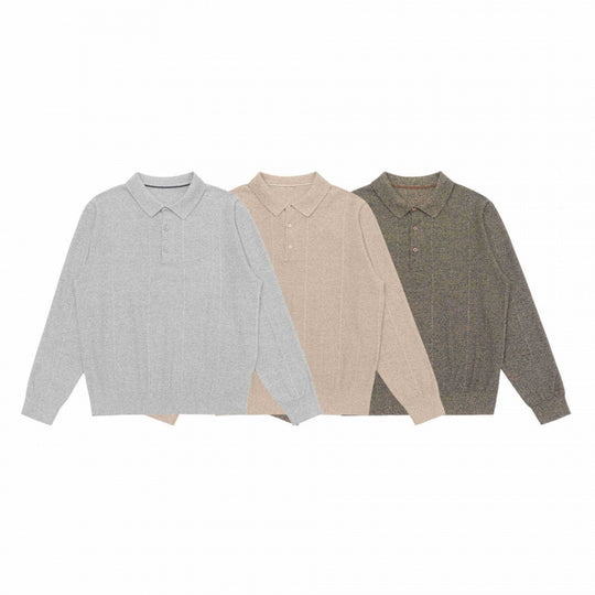 Herren Feinstrick-Poloshirt mit Henley-Knopfleiste, Rippbündchen und leicht kastigem Schnitt Nord Taschen