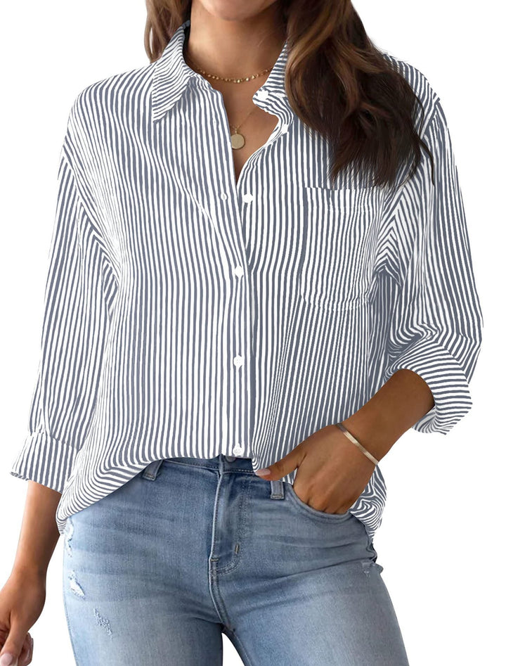 Damen Lässige gestreifte Bluse