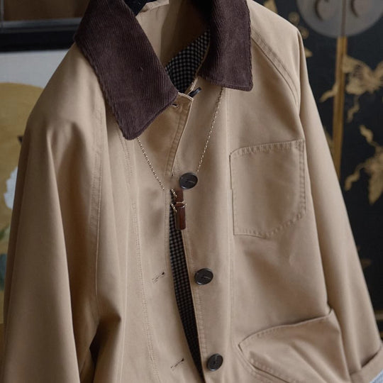 Herren Chorejacke mit Cordkragen, Raglanärmeln und aufgesetzten Taschen Nord Taschen