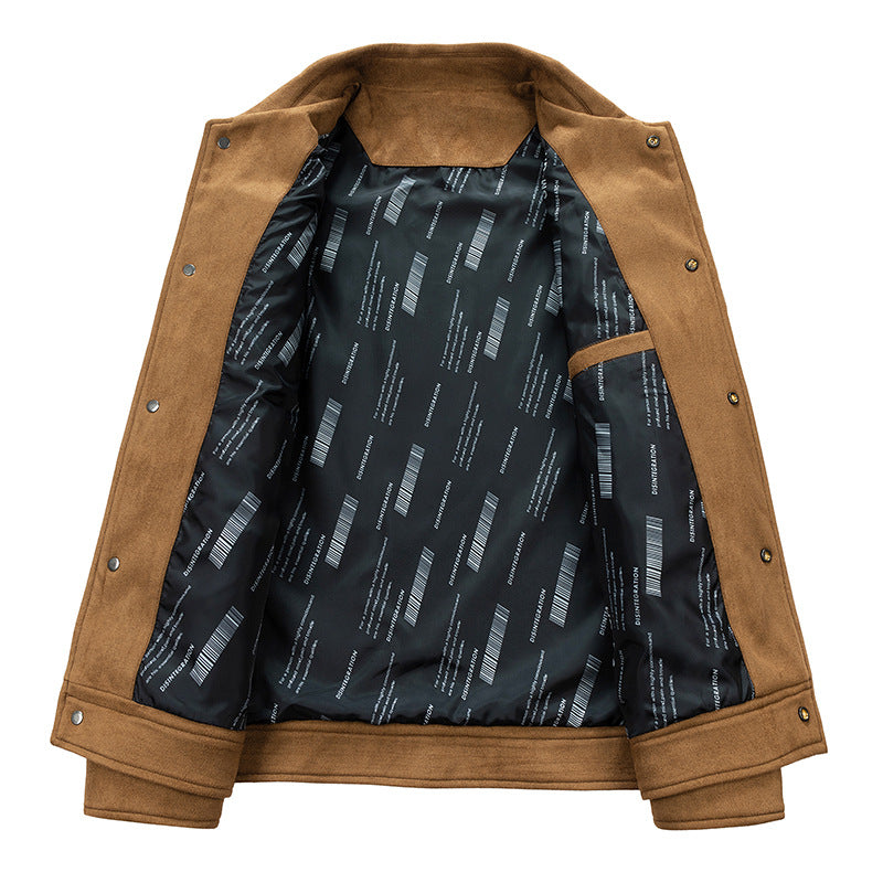 Herren Wildlederoptik Truckerjacke mit gesteppter Innenfütterung und Pattentaschen Nord Taschen