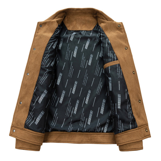 Herren Wildlederoptik Truckerjacke mit gesteppter Innenfütterung und Pattentaschen Nord Taschen
