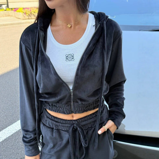 Damen Kapuzen-Overall aus weichem Fleece mit Reißverschluss und Kordelzugtaillierung Nord Taschen