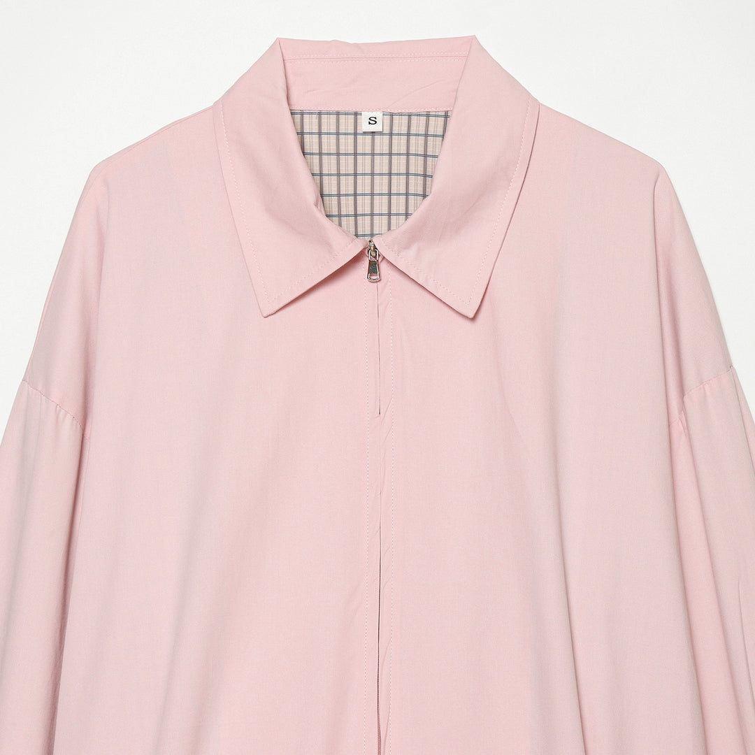 Damen Cropped Bomberjacke mit Hemdkragen, elastischem Saum und kariertem Futter Nord Taschen