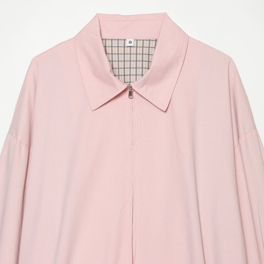 Damen Cropped Bomberjacke mit Hemdkragen, elastischem Saum und kariertem Futter Nord Taschen