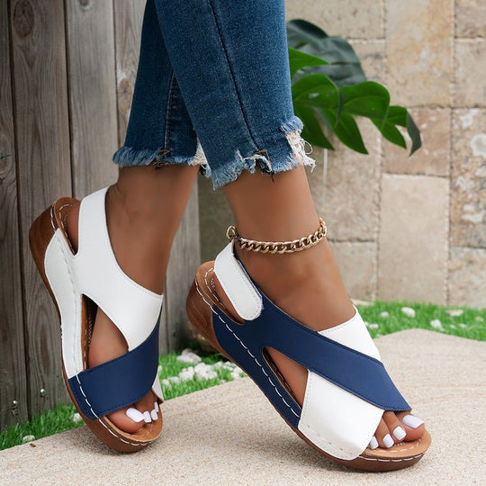 Damen  orthopädische Keilsandalen mit Memory-Foam und verstellbarem Fersenriemen Nord Taschen