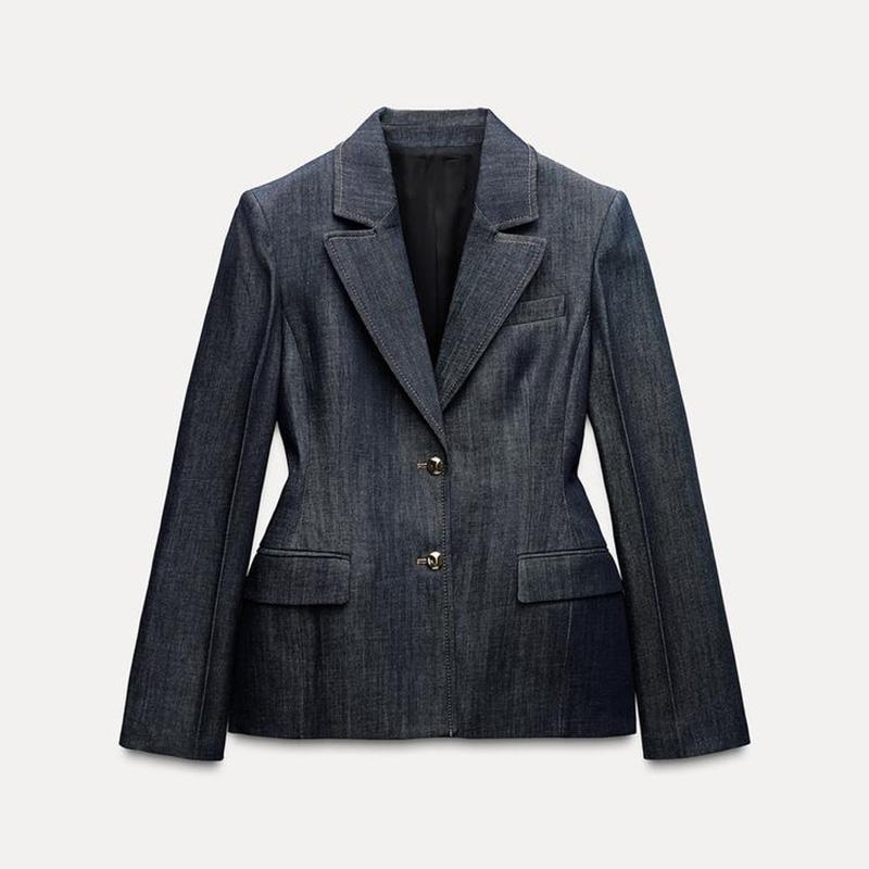 Damen Jeansblazer im modernen Look mit tailliertem Schnitt und praktischen Taschen