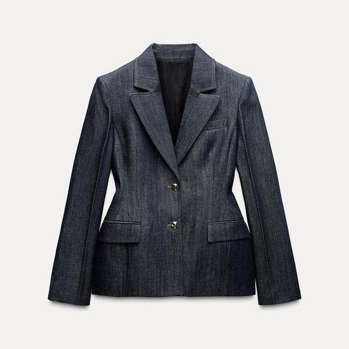 Damen Jeansblazer im modernen Look mit tailliertem Schnitt und praktischen Taschen