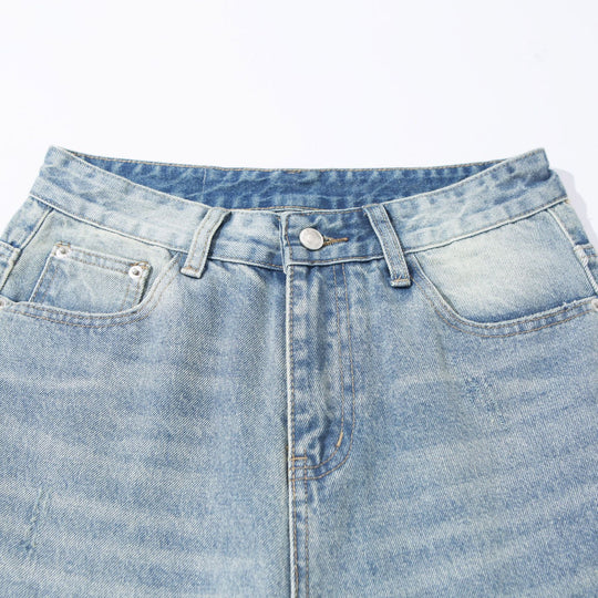Damen Hochtaillierte verkürzte Jeans im Culotte‑Schnitt mit weiter Beinführung Nord Taschen