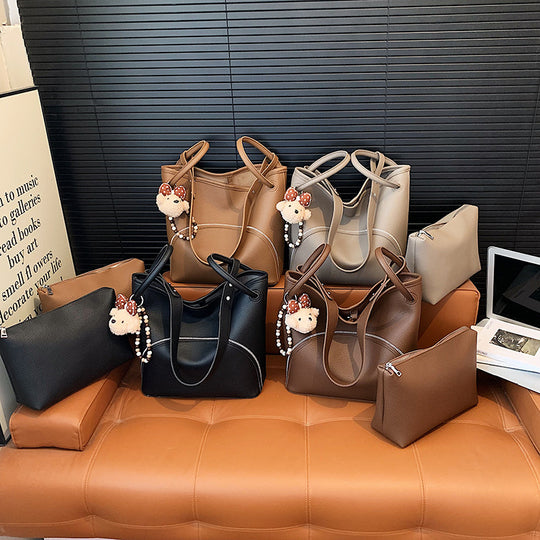 Damen Shopper Tasche mit stilvollem Design und niedlichem Anhänger Nord Taschen