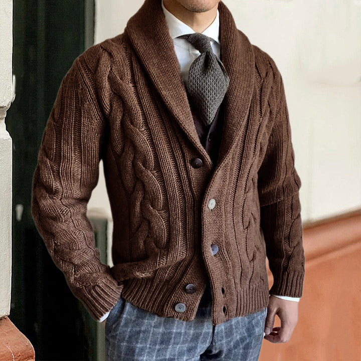 Warme Zopfmuster Strickjacke