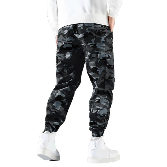Herren Cargohose im Joggerstil mit Tarnmuster, elastischem Bund und Knöchelbündchen Nord Taschen