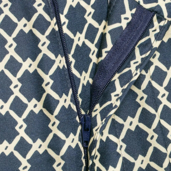 Damen Hochtaillierte weite Palazzo‑Hose mit grafischem Kettendruck und kontrastierendem Seitenstreifen Nord Taschen