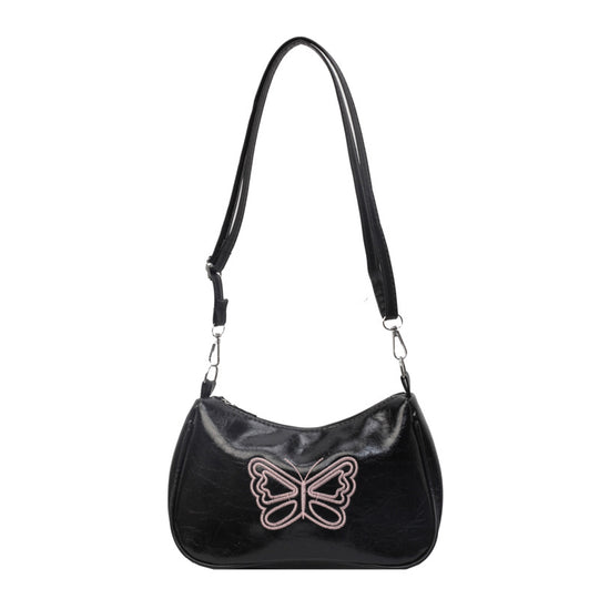 Damen Umhängetasche mit eleganter Schmetterlingsstickerei Nord Taschen