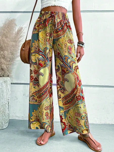 Damen Weite Hosen mit paisley Muster