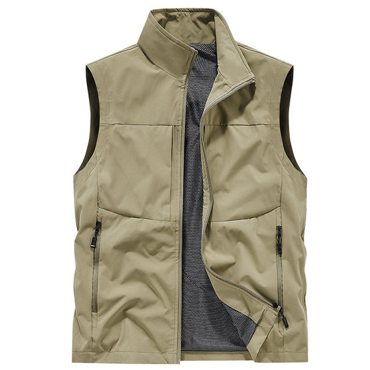 Herren Leichte Outdoor-Utilityweste mit Mesh‑Futter, windabweisender Microfaser und sicheren Reißverschlusstaschen Nord Taschen