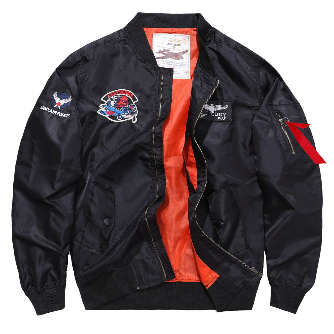 Men's  military patch nylon pilot bomber jacket Nord Taschen